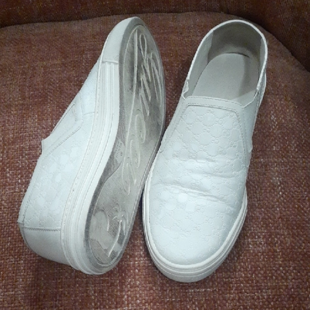 Gucci White Slip-On Sneakers